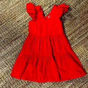 Red Tiered Cotton Dress